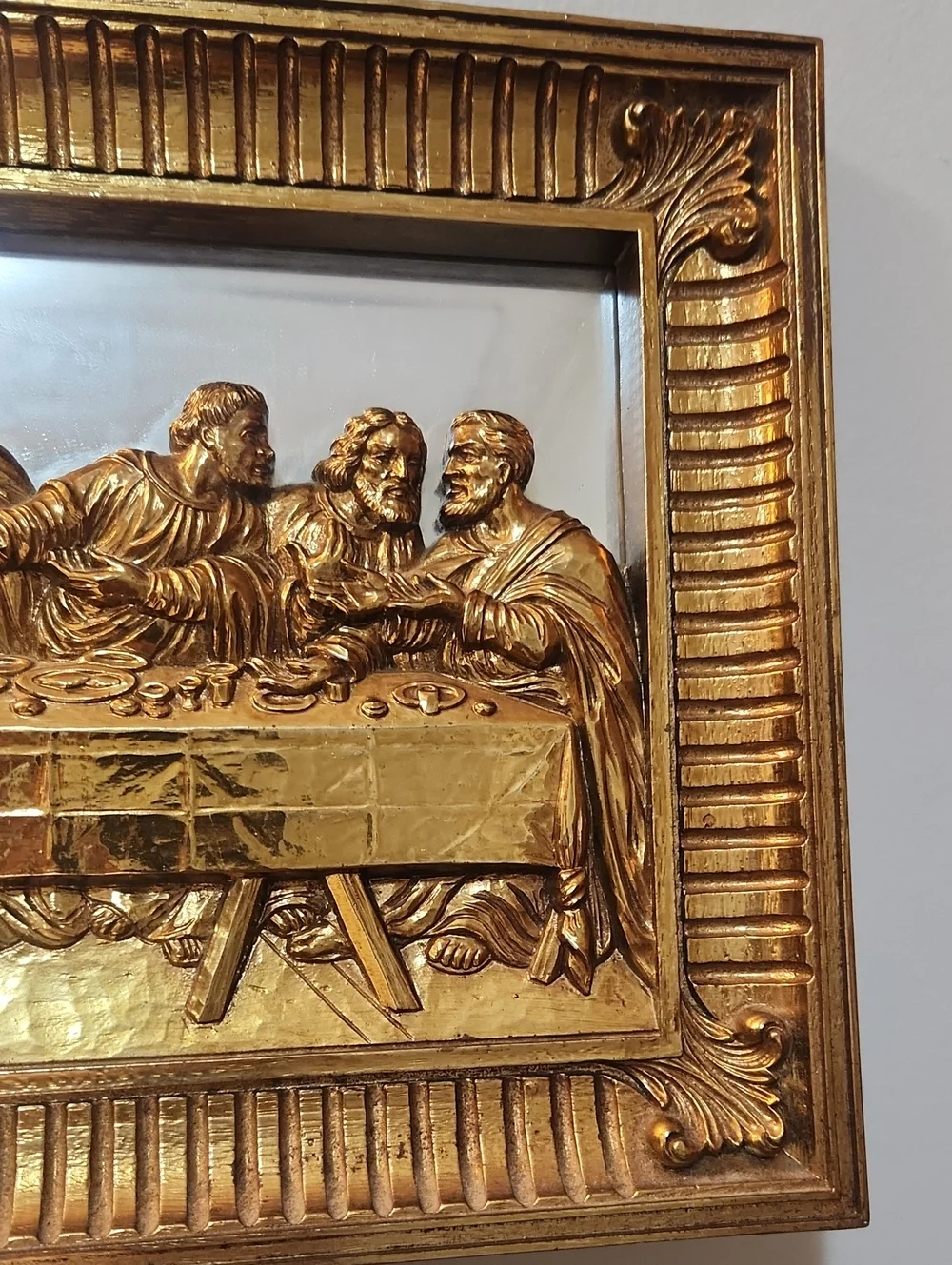 Homeco Vintage Gold Last Supper Wall Plaque Jesus & His Disciples Apostles